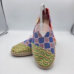 TOMS Alpargata Espadrille Rope Sz 8 Colorful Patchwork Bohemian Flats Slip‎ On